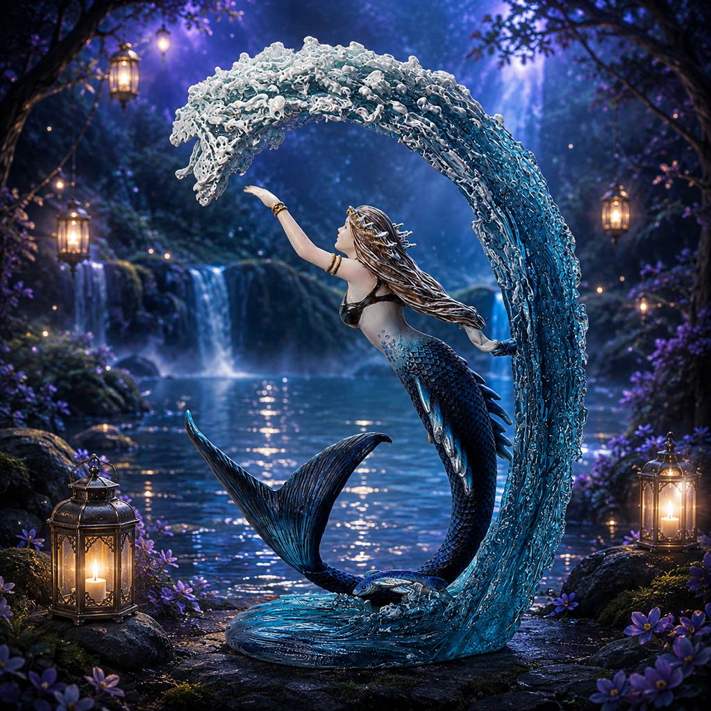 Magie Élémentaire - Sirène Sorcière de l'Eau - Anne Stokes (17,8x9,5x26 cm)