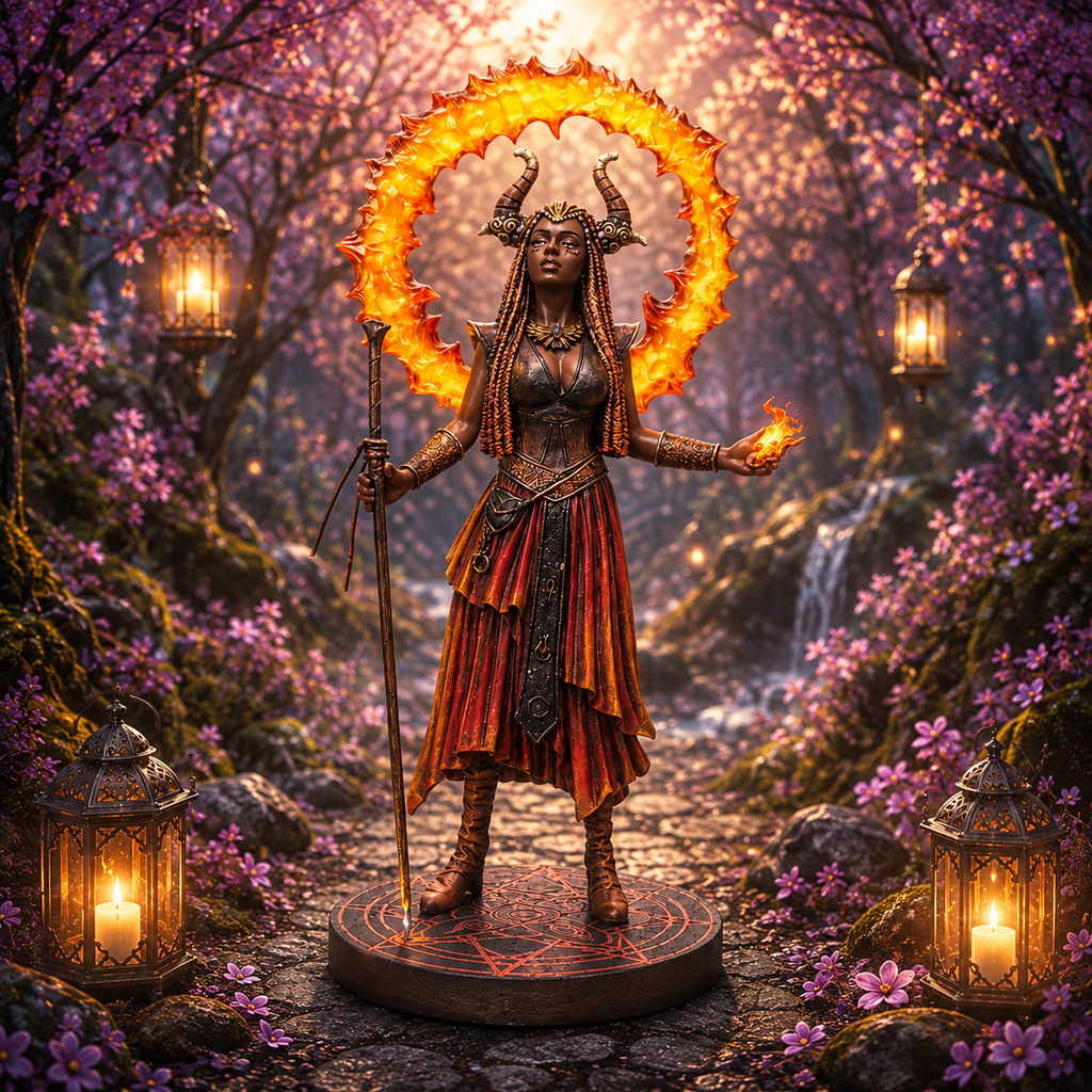 Magie Élémentaire - Sorcière du Feu - Anne Stokes (14x11x22,9 cm)