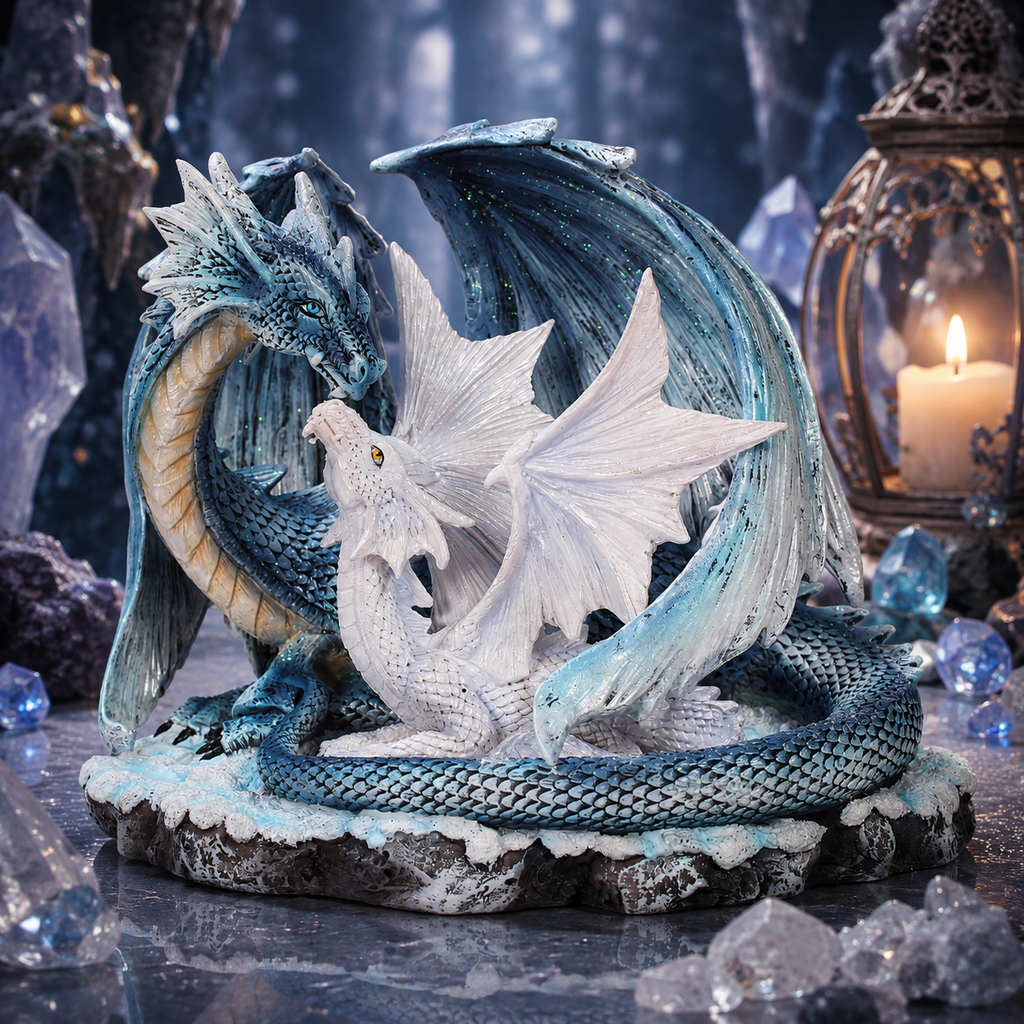 Famille de Dragons des Glaces (17,8x13,3x13,3 cm)