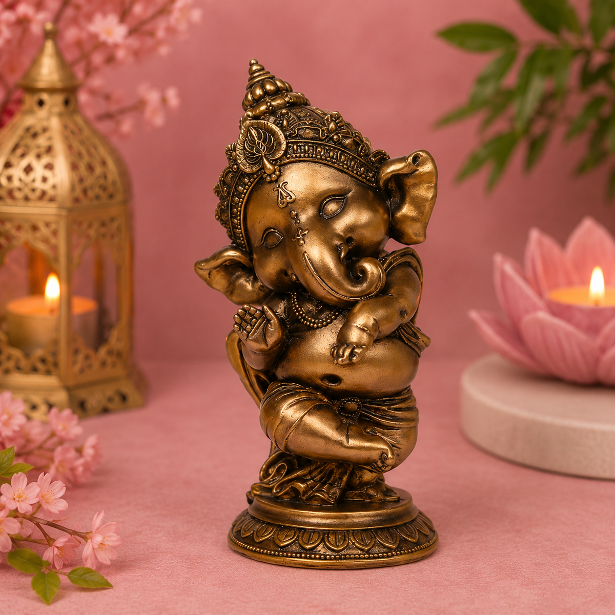 Petit Ganesha dansant - Sagesse & Prospérité (7,6x7,3x15,2 cm)