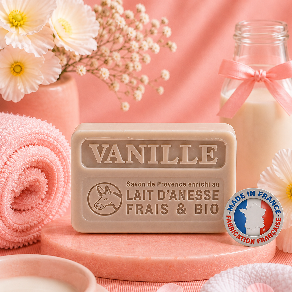 Savon au lait d'ânesse frais & beurre de karité - VANILLE - 100 g