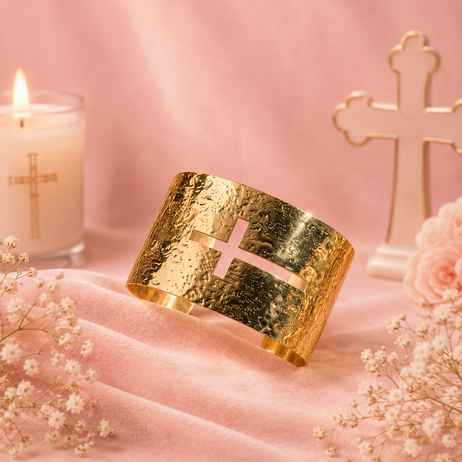 Bracelet Manchette Croix – Foi & Force