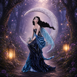 Fée de la Lune Indigo (18,4x10,8x29,8 cm)