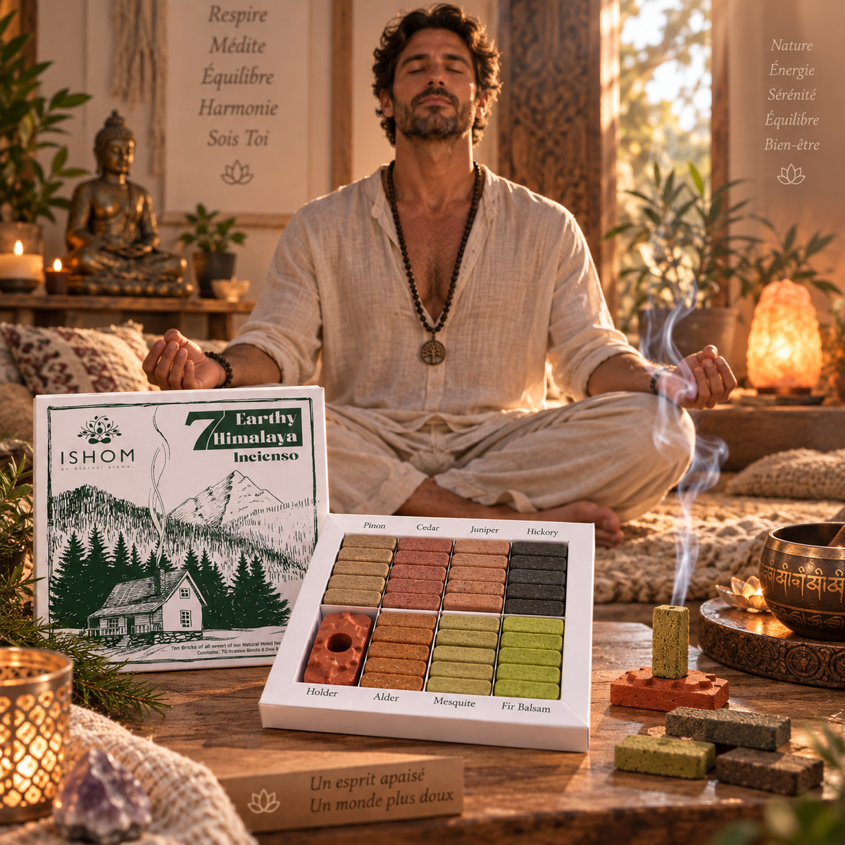 Coffret 7 Encens Terreux de l’Himalaya – 70 Briques