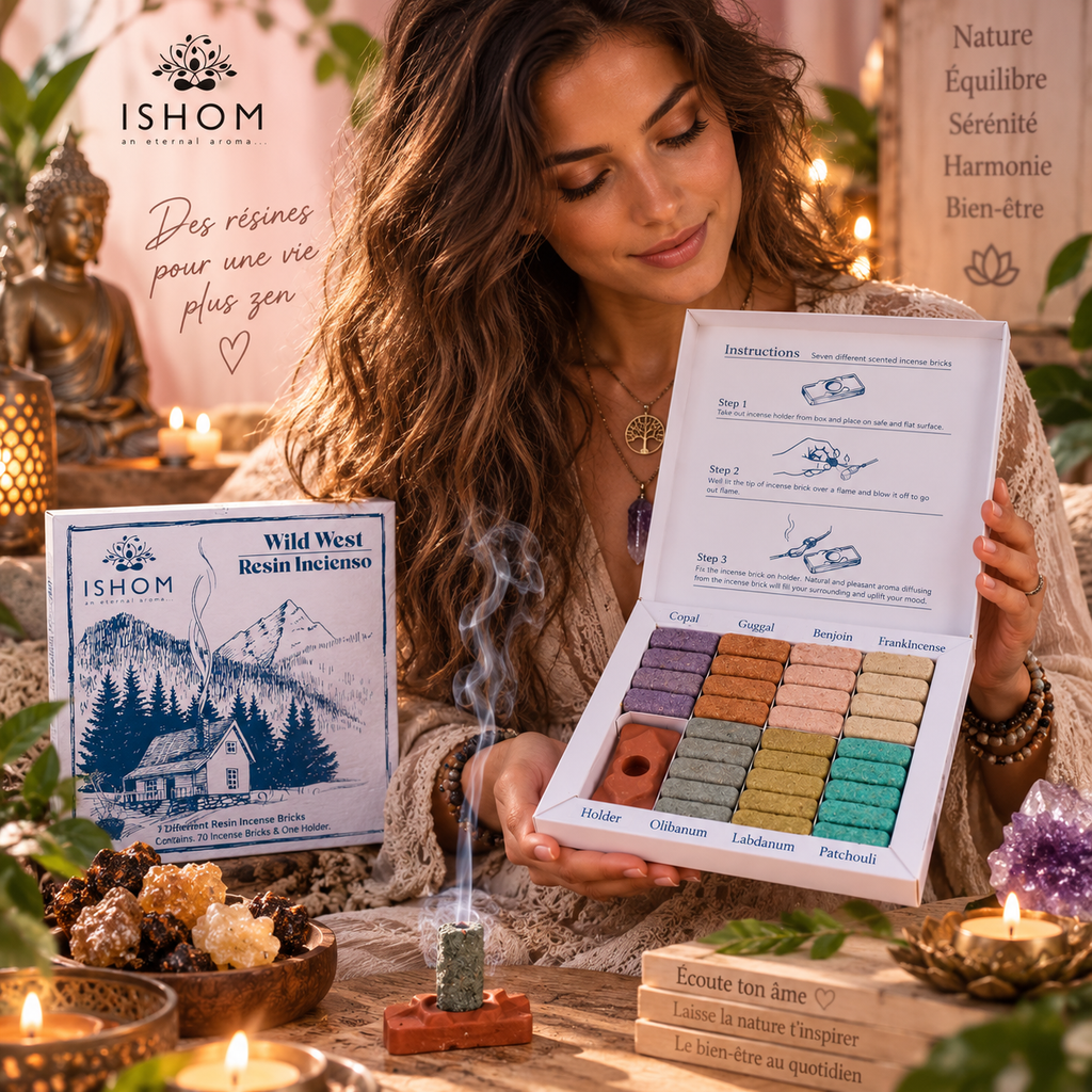 Coffret de 70 Briques D'Encens Naturel & Brûleur - Le Far West