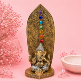 Porte-Encens Ganesh aux 7 chakras – Doré ou Argenté