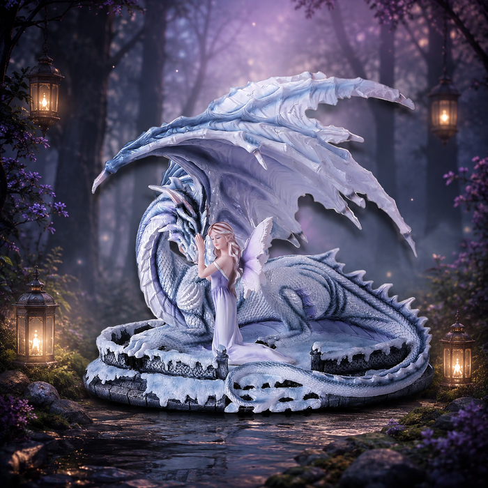 Fée & Dragon des Glaces (38,7x39,4x33,7 cm)