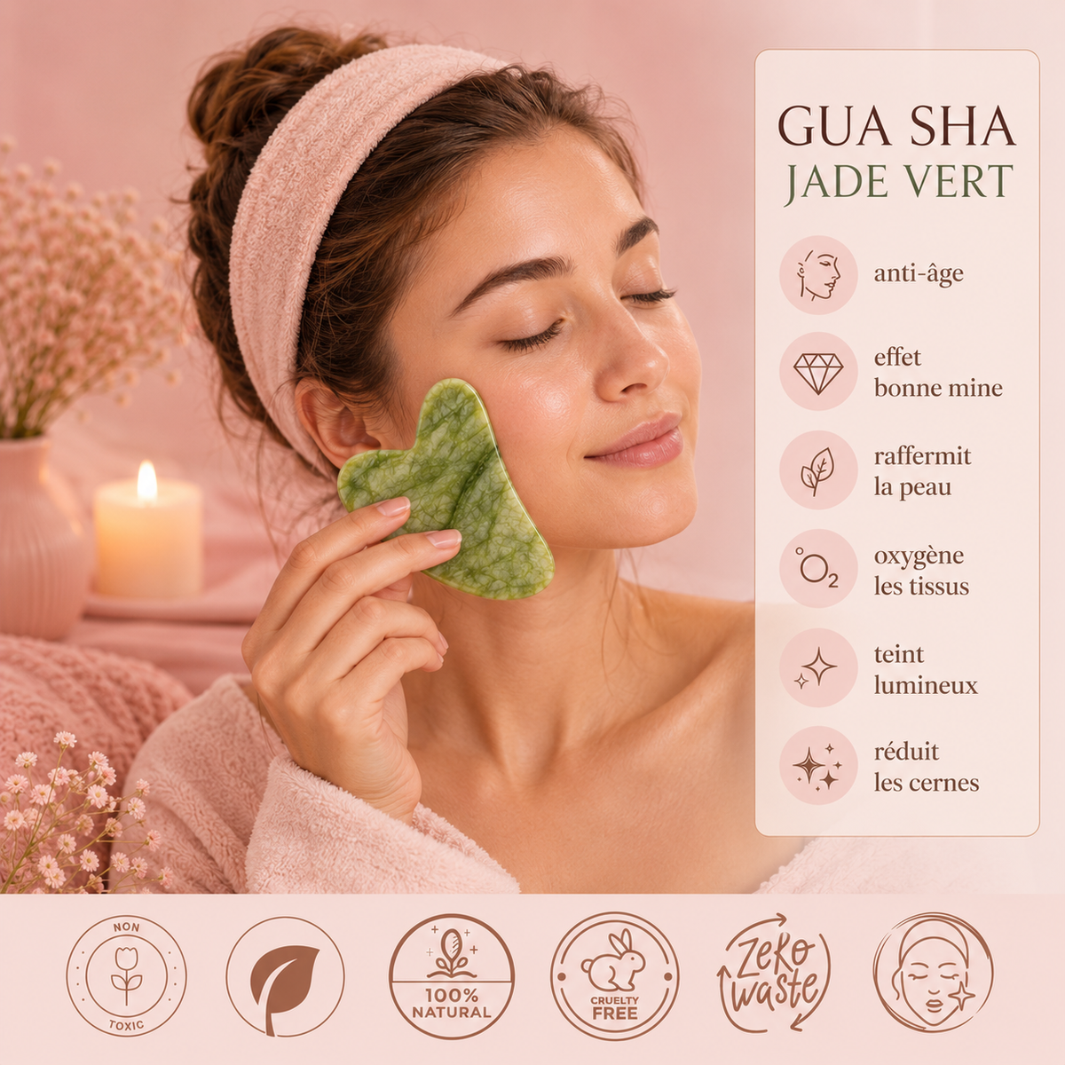 Gua Sha Quartz rose