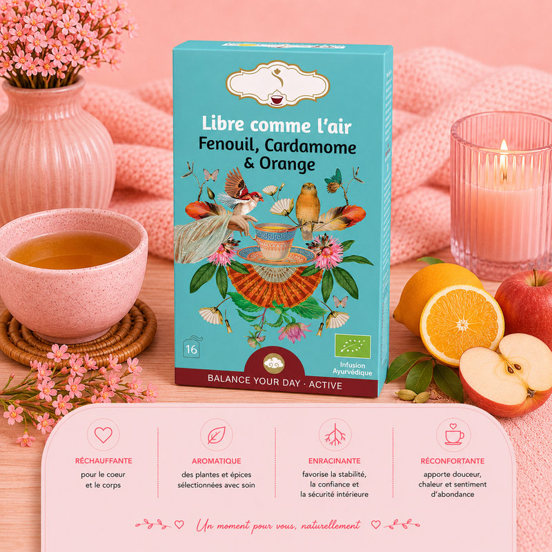 Tisane bio "LIBRE COMME L'AIR" - Air - Idéale en soirée