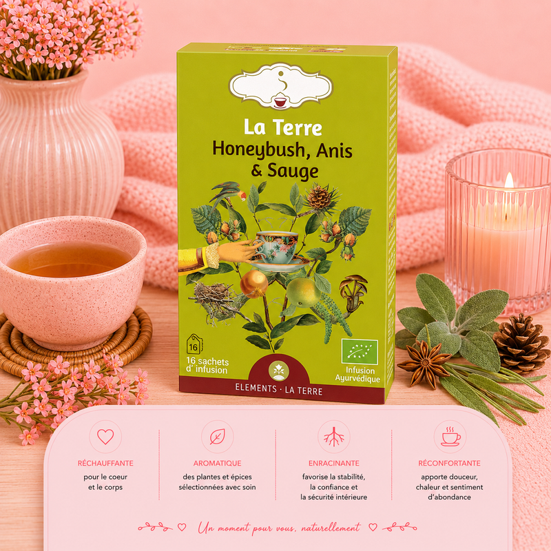 Tisane bio "LA TERRE" - Inspirée des 5 éléments pour équilibre et vitalité