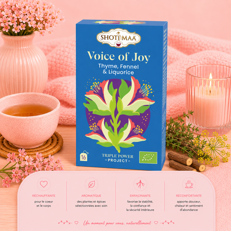 Tisane bio "VOICE OF JOY" - Idéale pour soutenir la digestion et offrir un moment gourmand de bien-être
