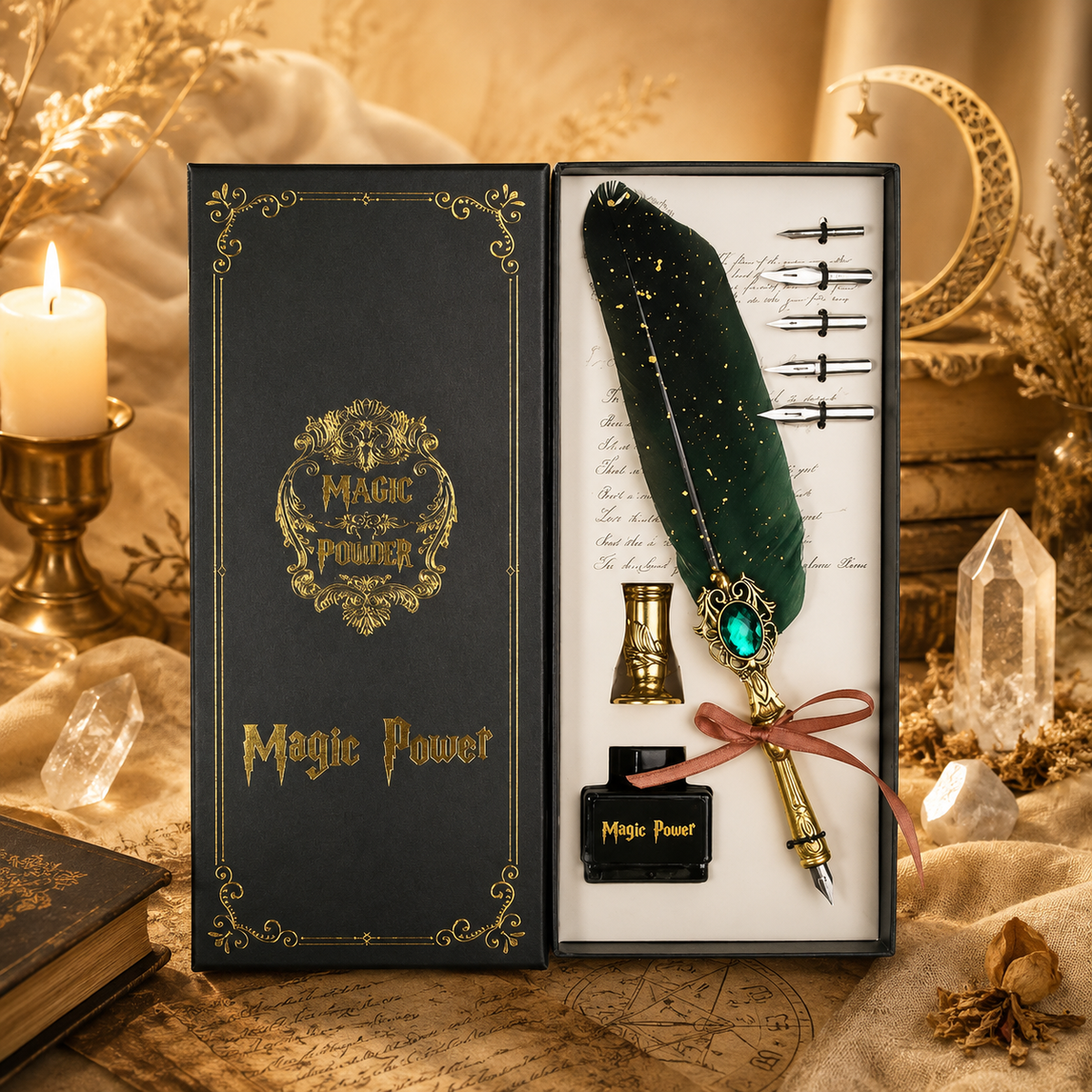 Coffret Stylo plume calligraphie vintage - Magic Power