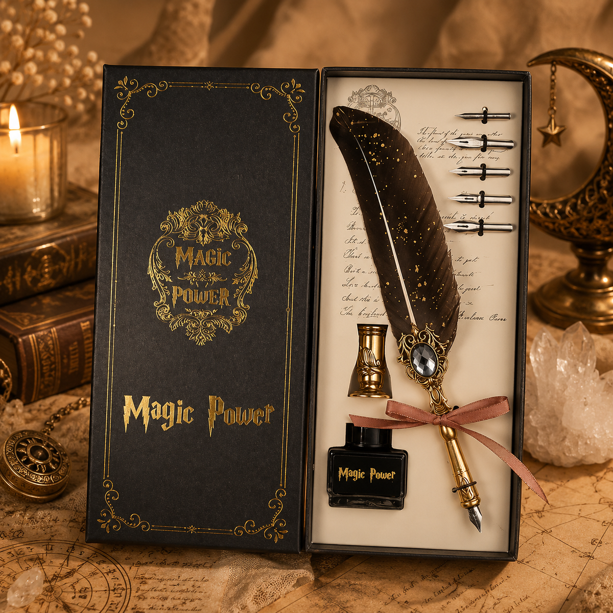 Coffret Stylo plume calligraphie vintage - Magic Power