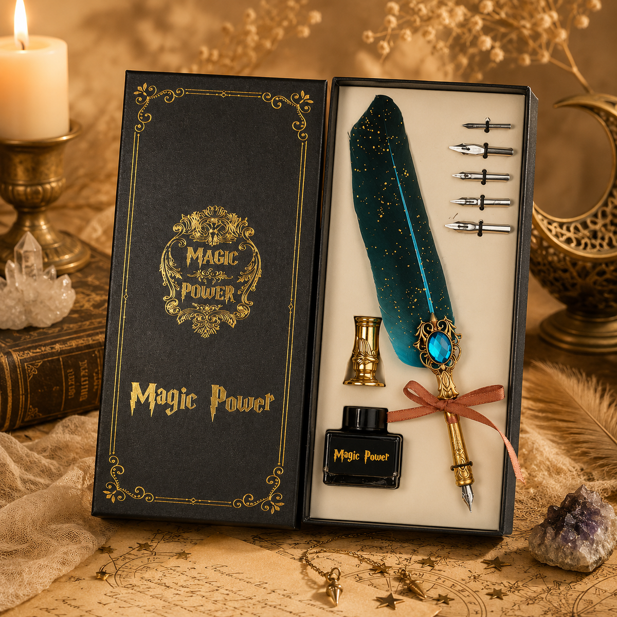Coffret Stylo plume calligraphie vintage - Magic Power