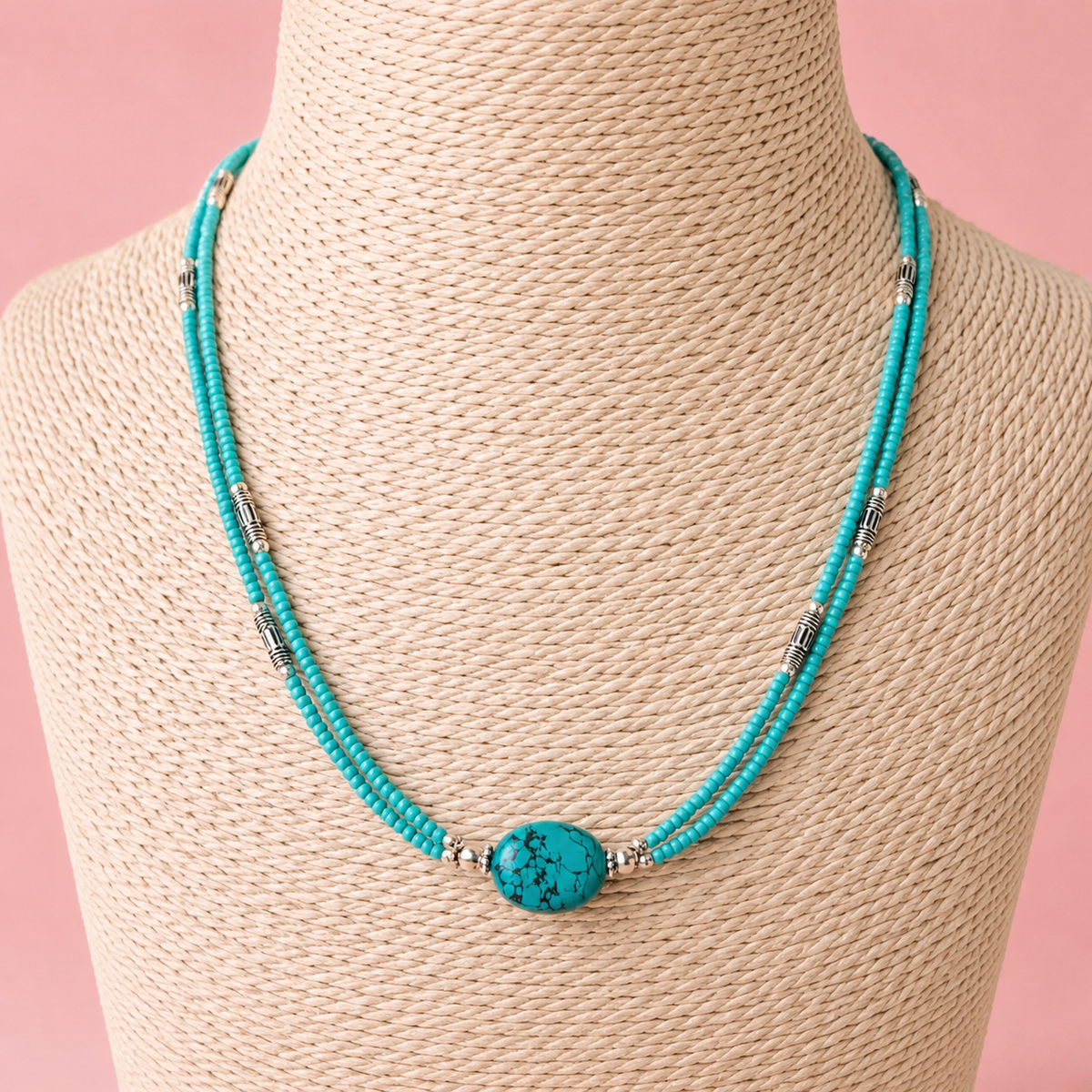 Collier népalais en perles extra-fines - 2 rangées - Plusieurs variantes