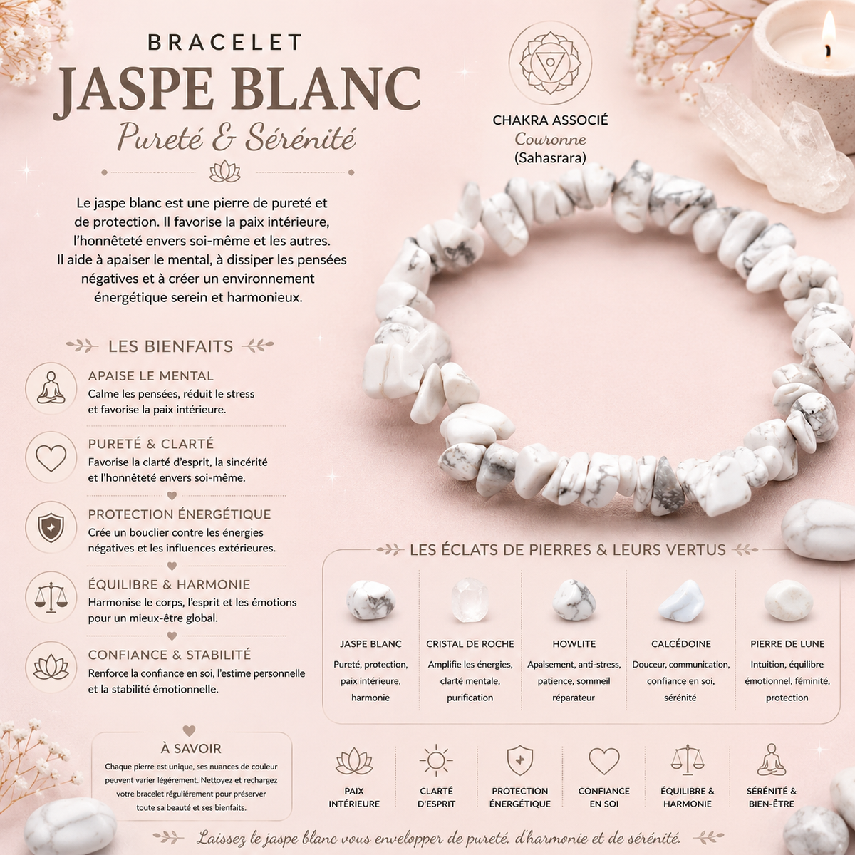 Bracelet en éclat de pierre