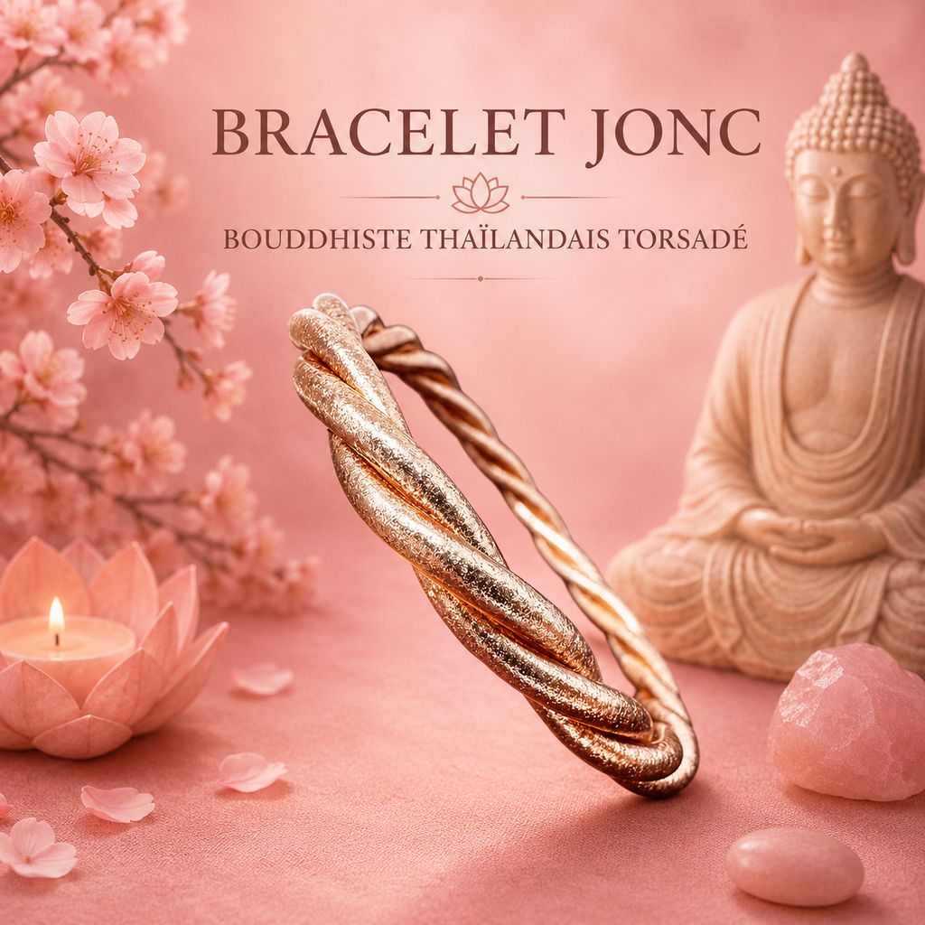 Bracelet Jonc Bouddhiste thaïlandais Torsadé (plusieurs variantes)