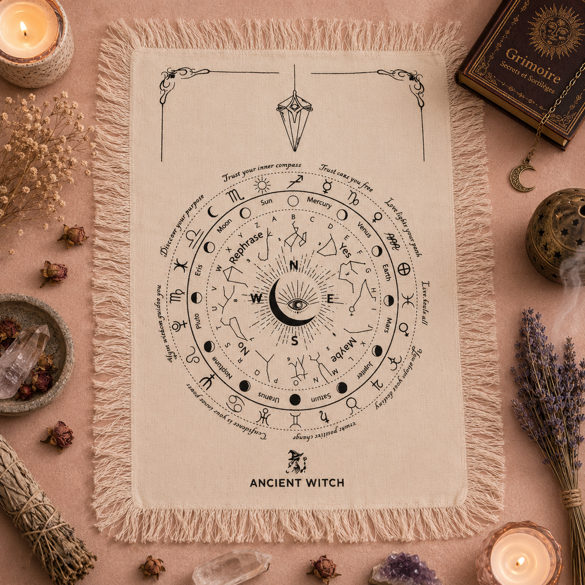 Tapis de divination pour pendule (9 modèles)