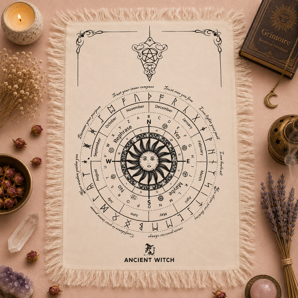 Tapis de divination pour pendule (9 modèles)