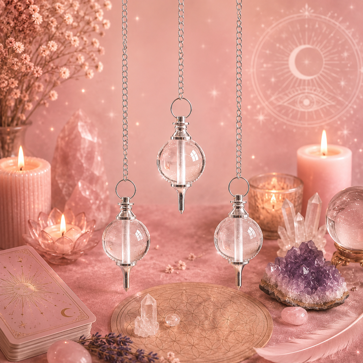 Pendule Sphère - Pierres semi-précieuses (plusieurs variantes)