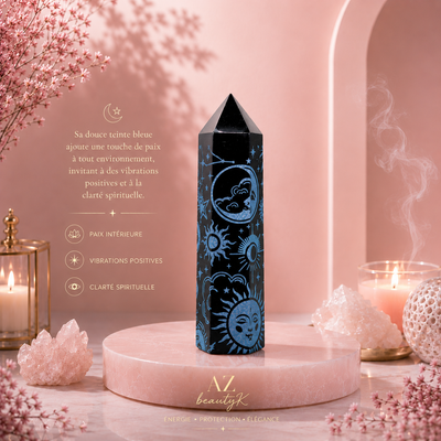 Pointe d'Obsidienne noire - Histoire mystique (environ 60-70 g et 9 cm)