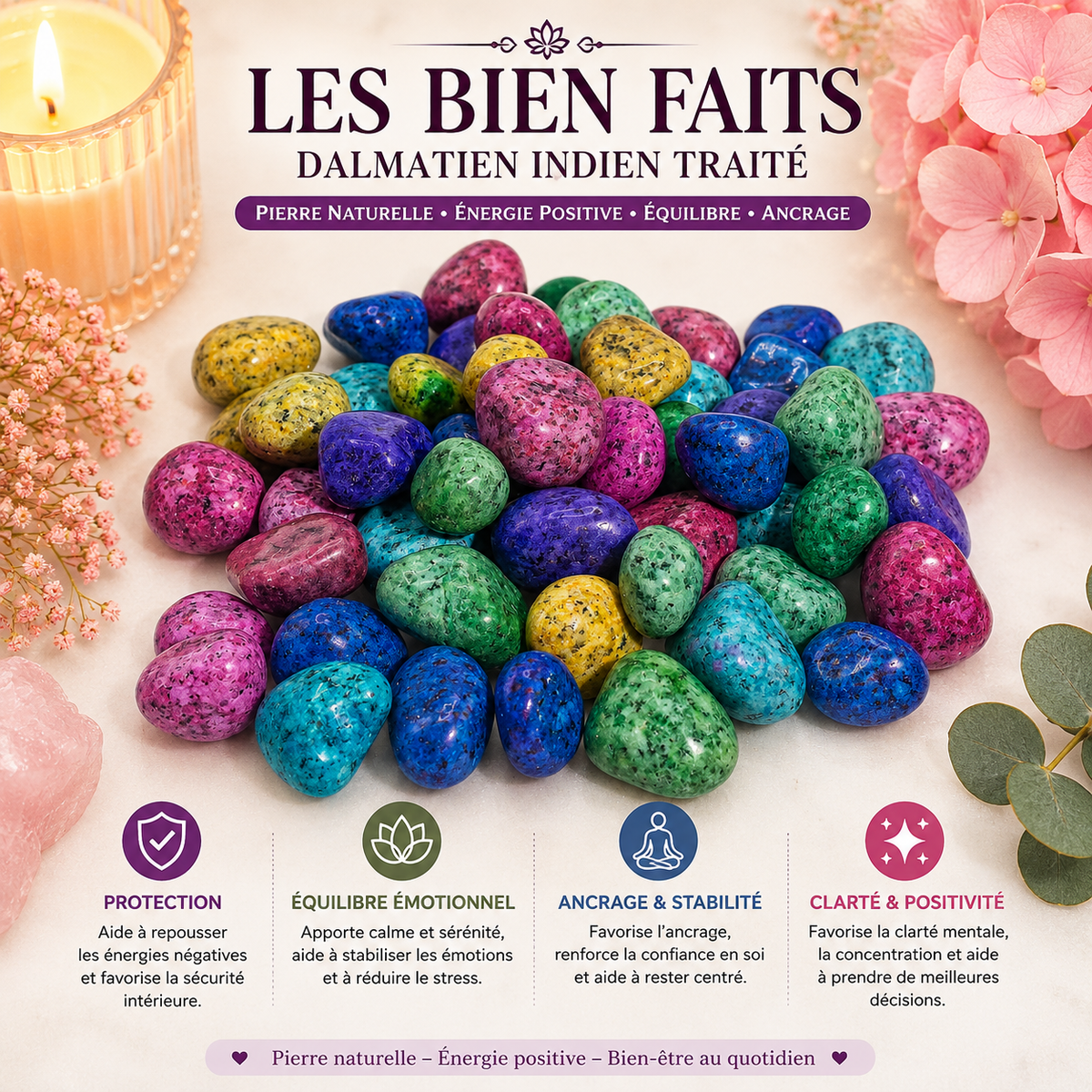 Éclats de pierres précieuses en vrac