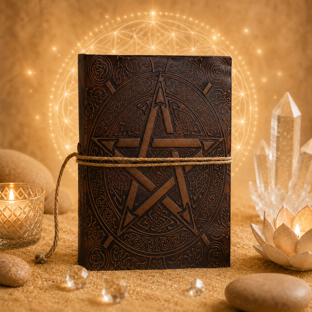 Carnets ésotériques en cuir taille moyenne (12,5 x 9 cm) - 8 modèles