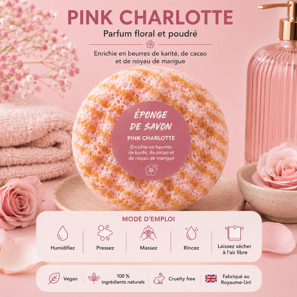 Éponges savonneuses exfoliantes au triple beurre – Nettoie, exfolie, nourrit (plusieurs variantes)