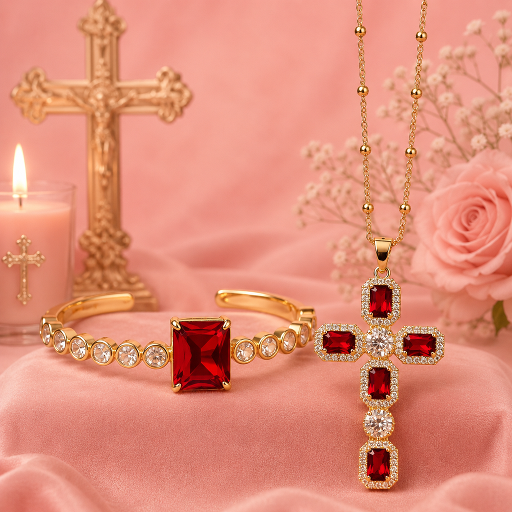 Parure Croix royale – Foi & Lumière