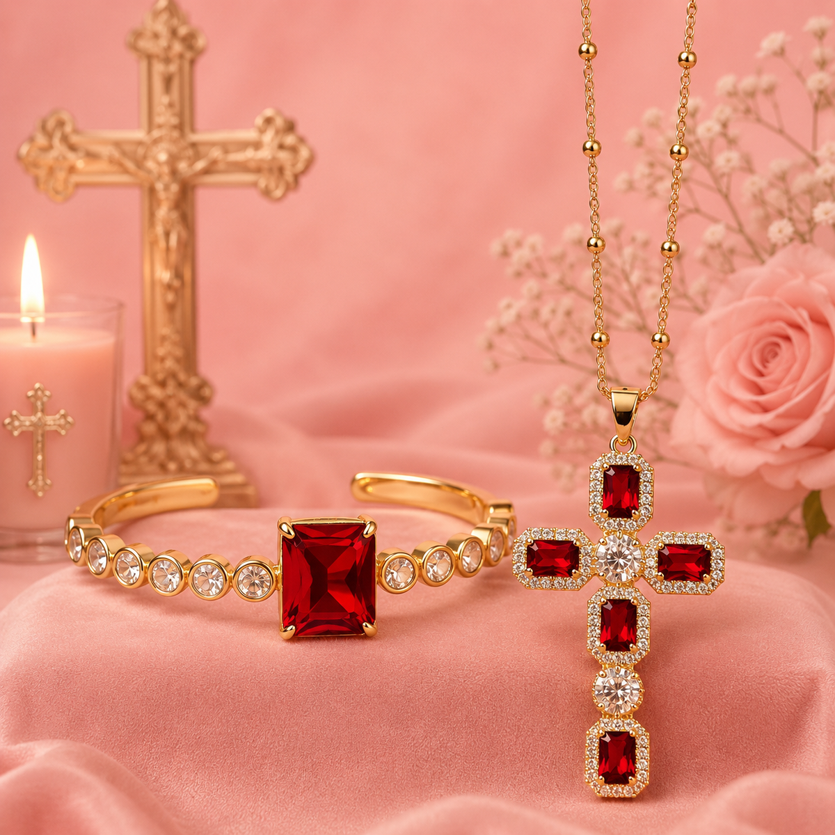 Parure Croix royale – Foi & Lumière