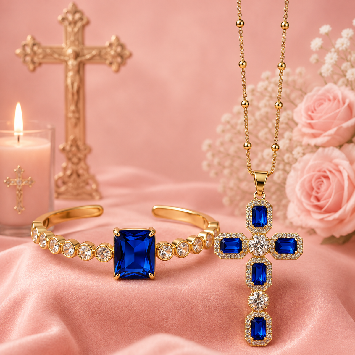 Parure Croix royale – Foi & Lumière