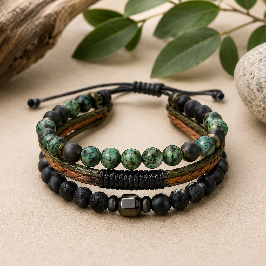 Set de bracelets pour Homme Premium – Outdoor Greens