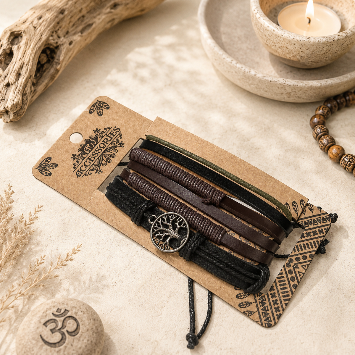 Set de Bracelets pour Homme – Sombre 🖤