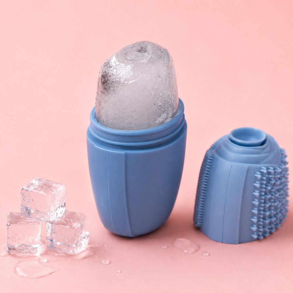 Rouleau de glace en silicone pour le visage