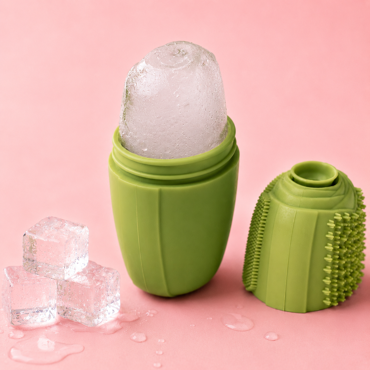 Rouleau de glace en silicone pour le visage
