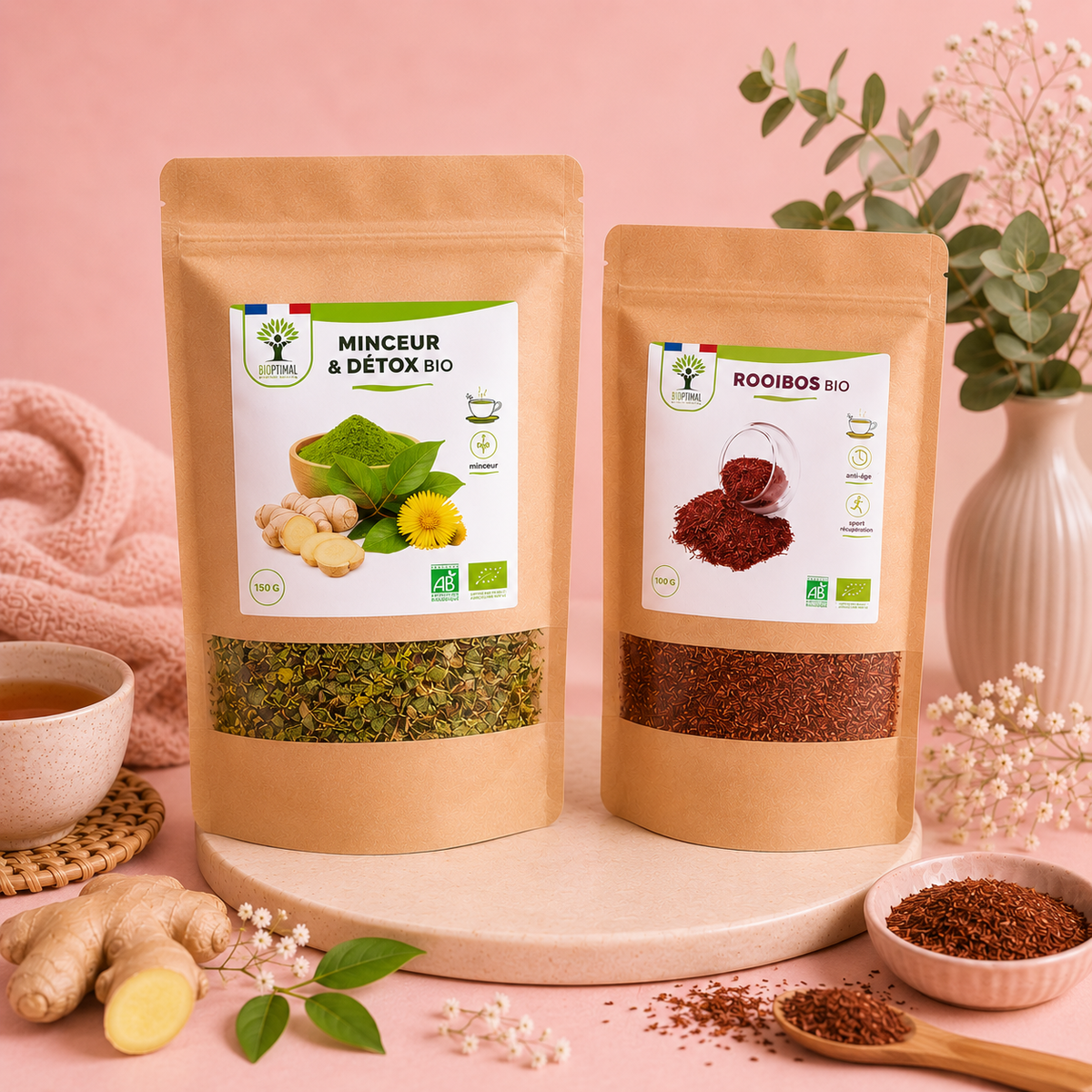 Lot thé brûleur de graisse + thé anti-stress relaxant