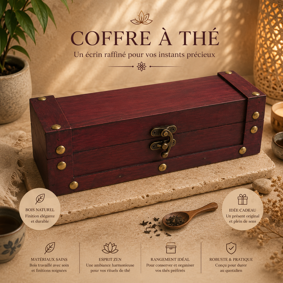 Coffre à thé long (plusieurs variantes)