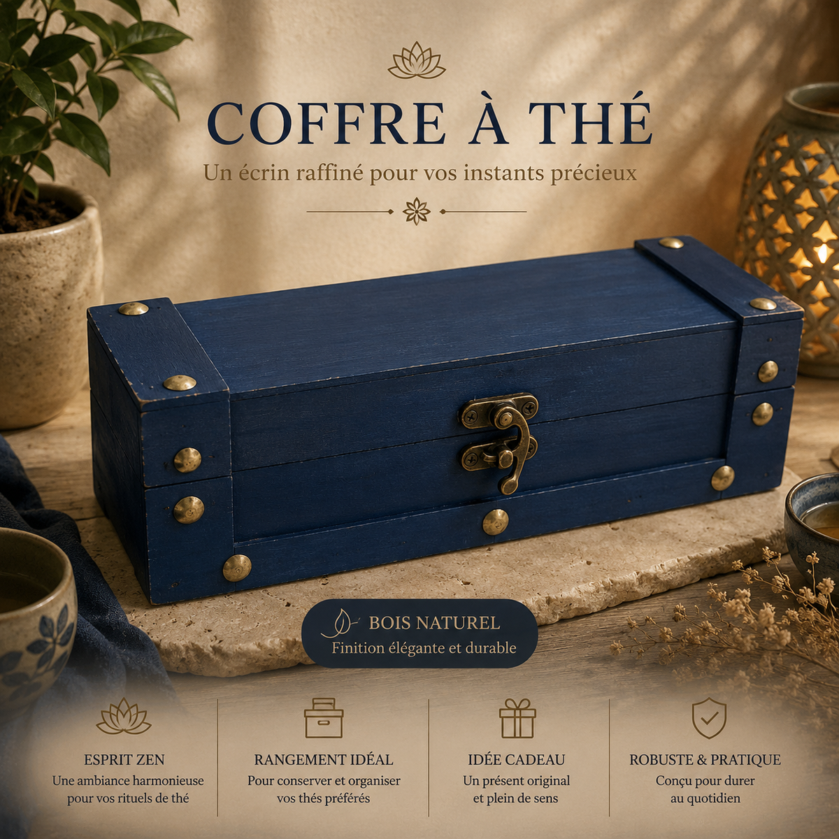 Coffre à thé long (plusieurs variantes)