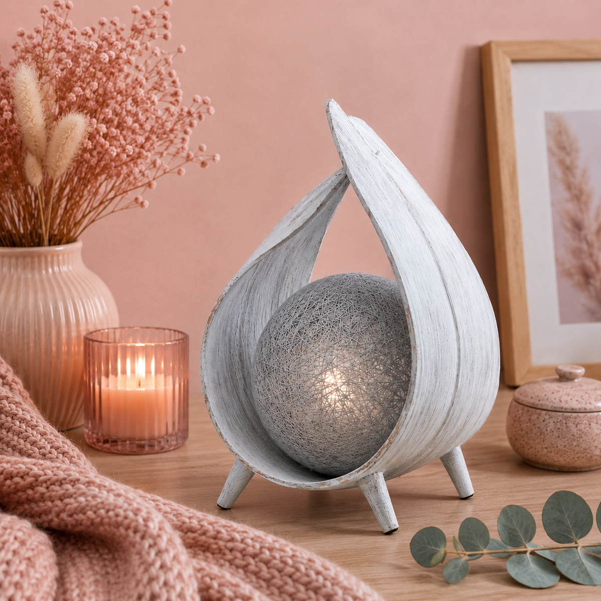 Lampe naturelle en noix de coco (2 variantes)