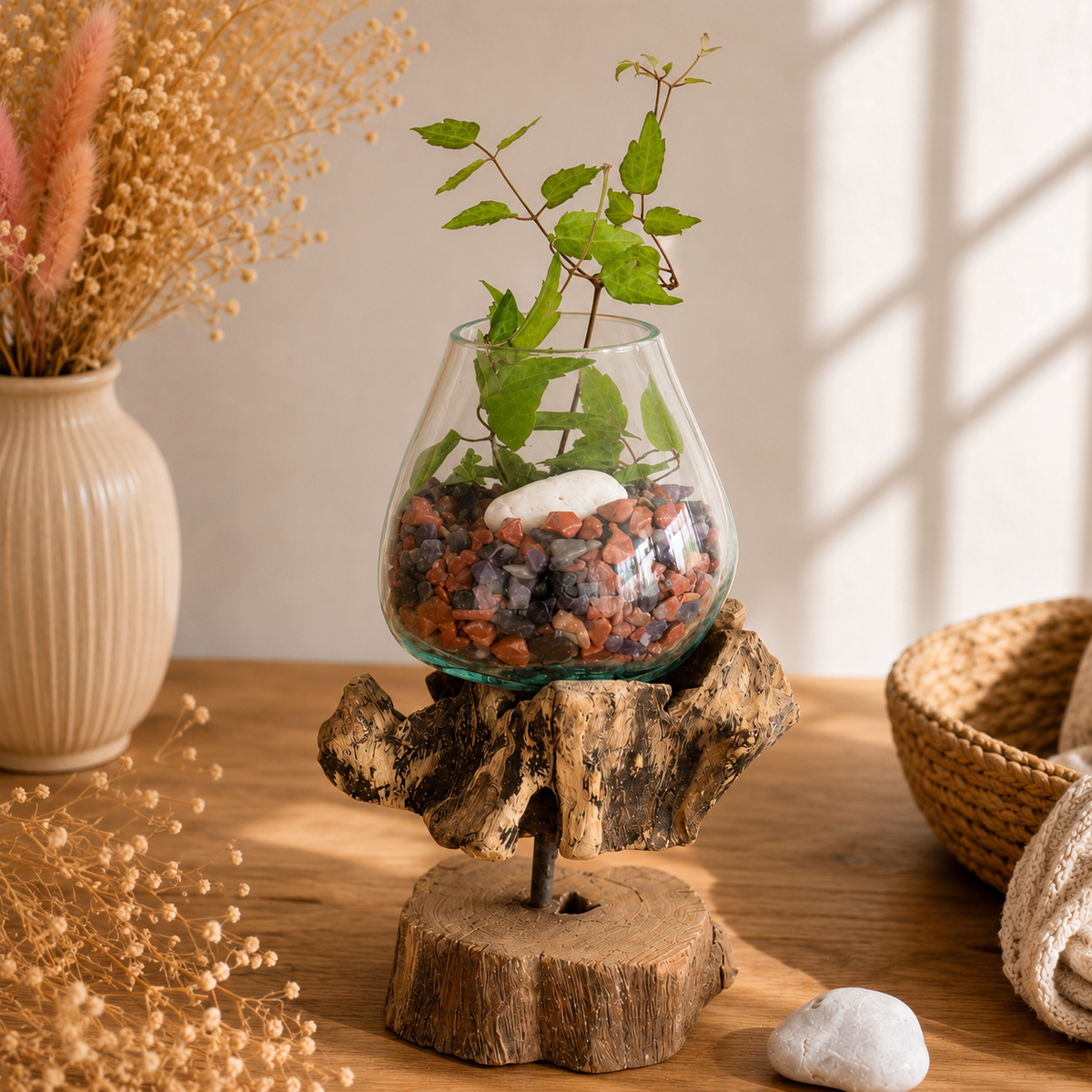 Verre sur bois avec support (plusieurs variantes)