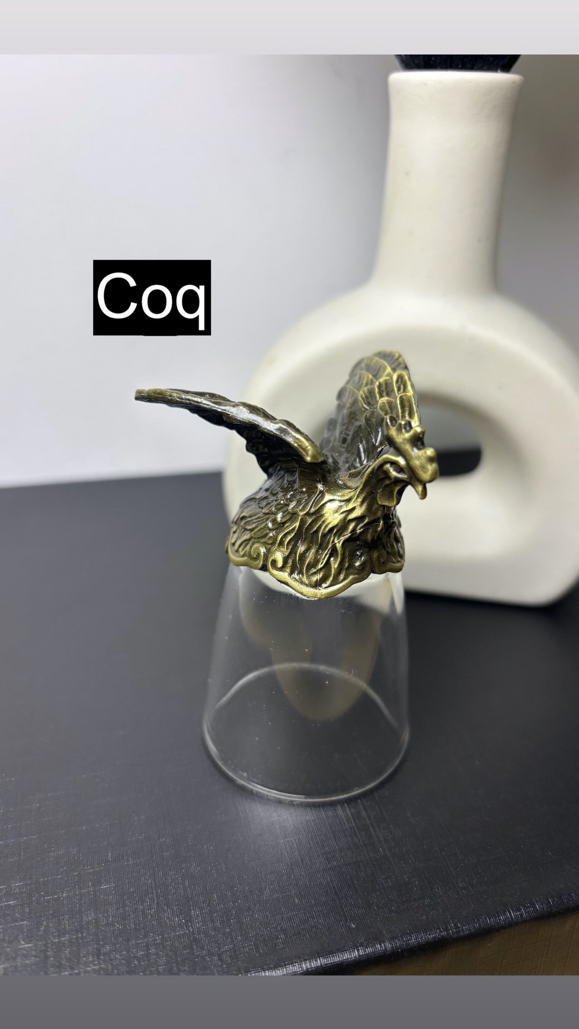 Coffret 12 verres à shot (25 ml) - Créatures du zodiaque chinois - Bronze antique (vente à l'unité)