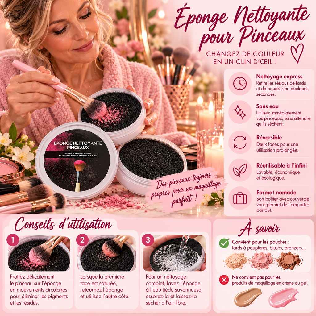 Éponge Nettoyante pour Pinceaux
