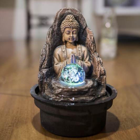 Fontaine Bouddha Peace (15x21 cm) (+ 1 boîte d'encens nomade Gypsy Lune offerte)