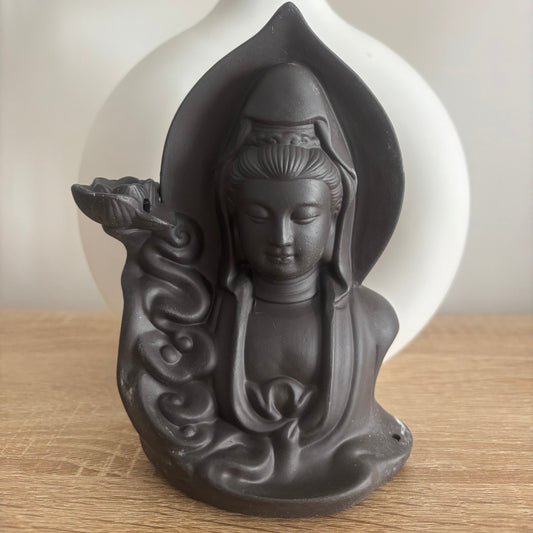 Fontaine à encens en céramique à contre-courant - Bouddha serein