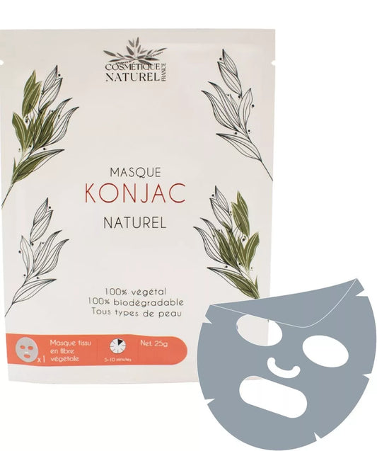 Masque au Konjac - Charbon de bambou - CONTRE L'ACNÉ ET LES POINTS NOIRS