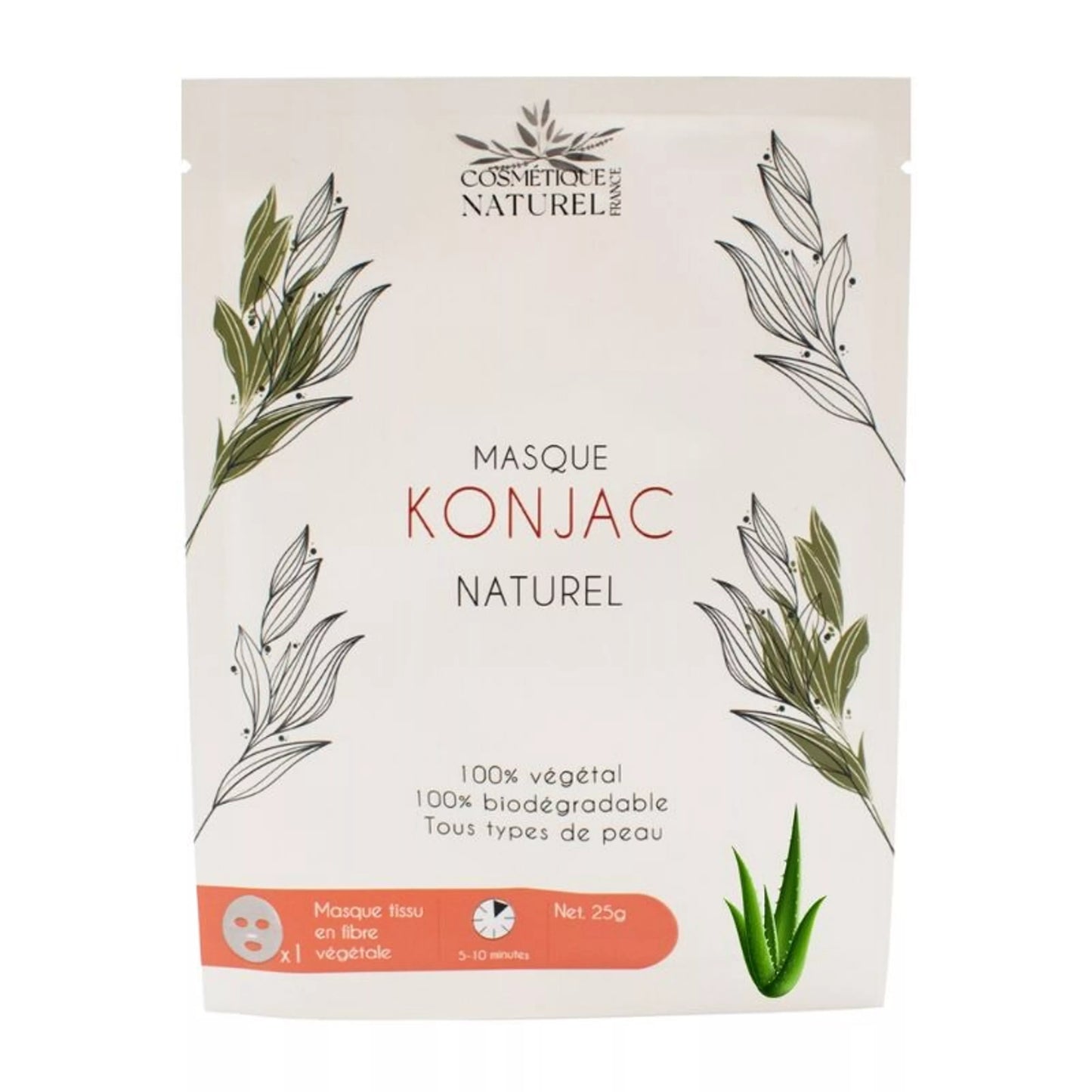 Masque au Konjac - Aloe vera - TOUS TYPES DE PEAU