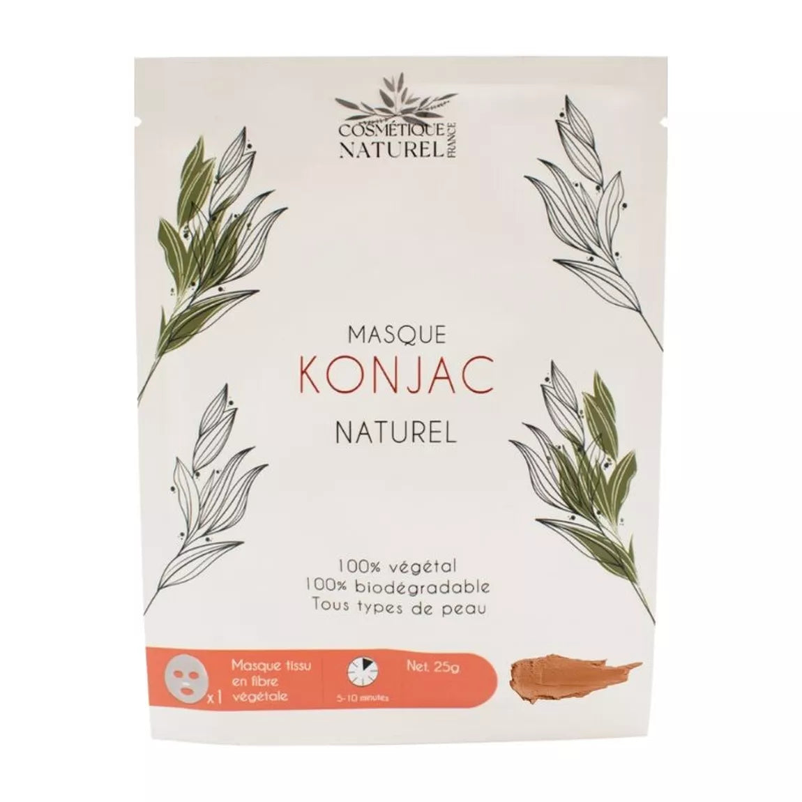 Masque au Konjac - Argile rouge - PEAUX SÈCHES ET SENSIBLES