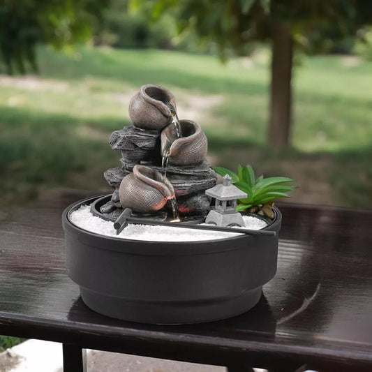 Jardin Zen & Fontaine d'intérieur – Oasis (21 cm)