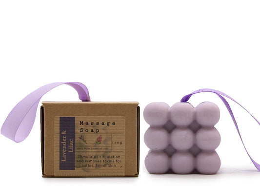 Savon de massage - LAVANDE & LILAS - 170 g