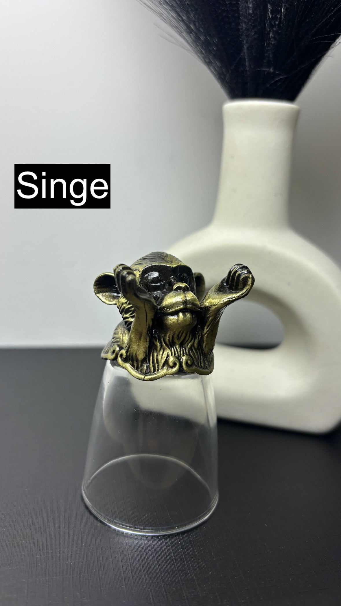 Coffret 12 verres à shot (25 ml) - Créatures du zodiaque chinois - Bronze antique (vente à l'unité)